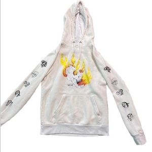 Vans White Flaming Skull Hoodie